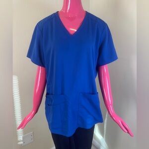 MedCouture Touch Royal Blue Scrub Top XL | V-Neck Medical Uniform